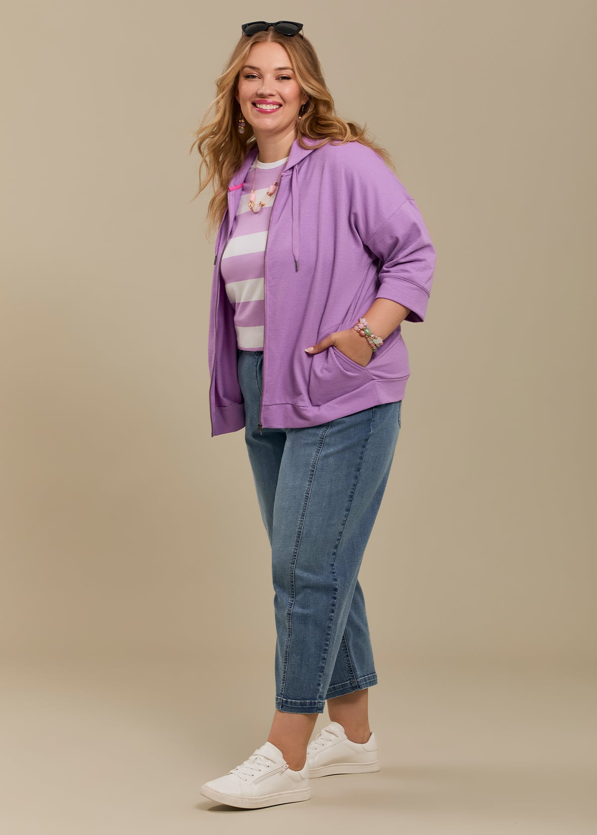 Cotton Denim Barrel Leg Jean