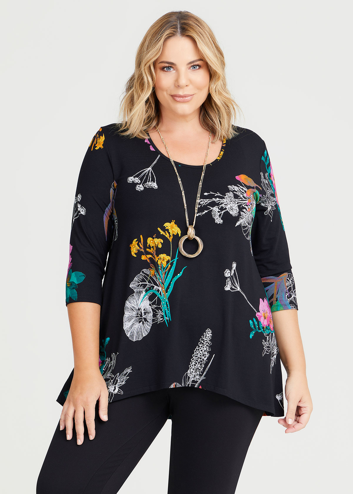Shop Plus Size Green With Envy Natural Top in Multi | Taking Shape AU