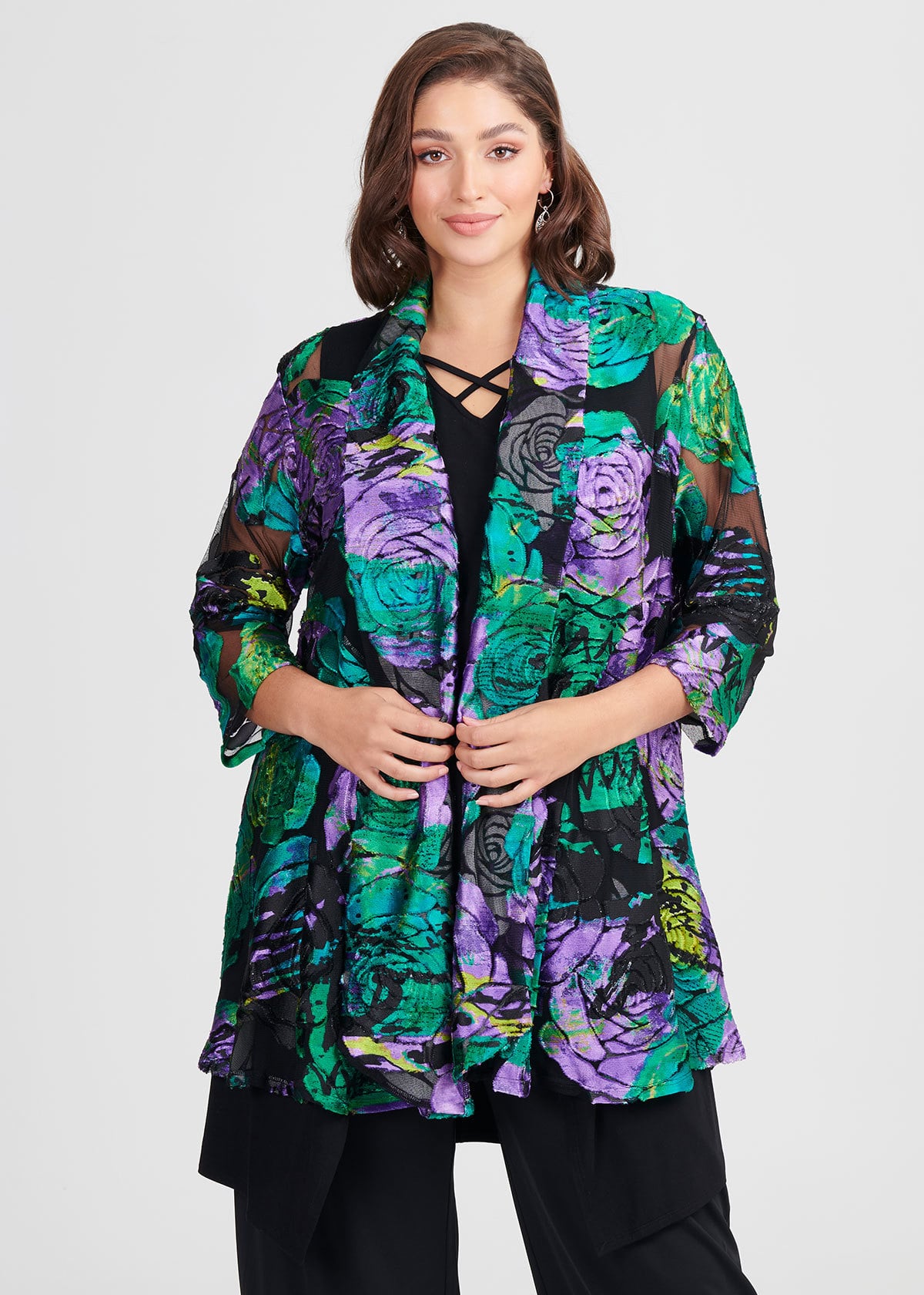 •MELINA• velvet burnout cardi