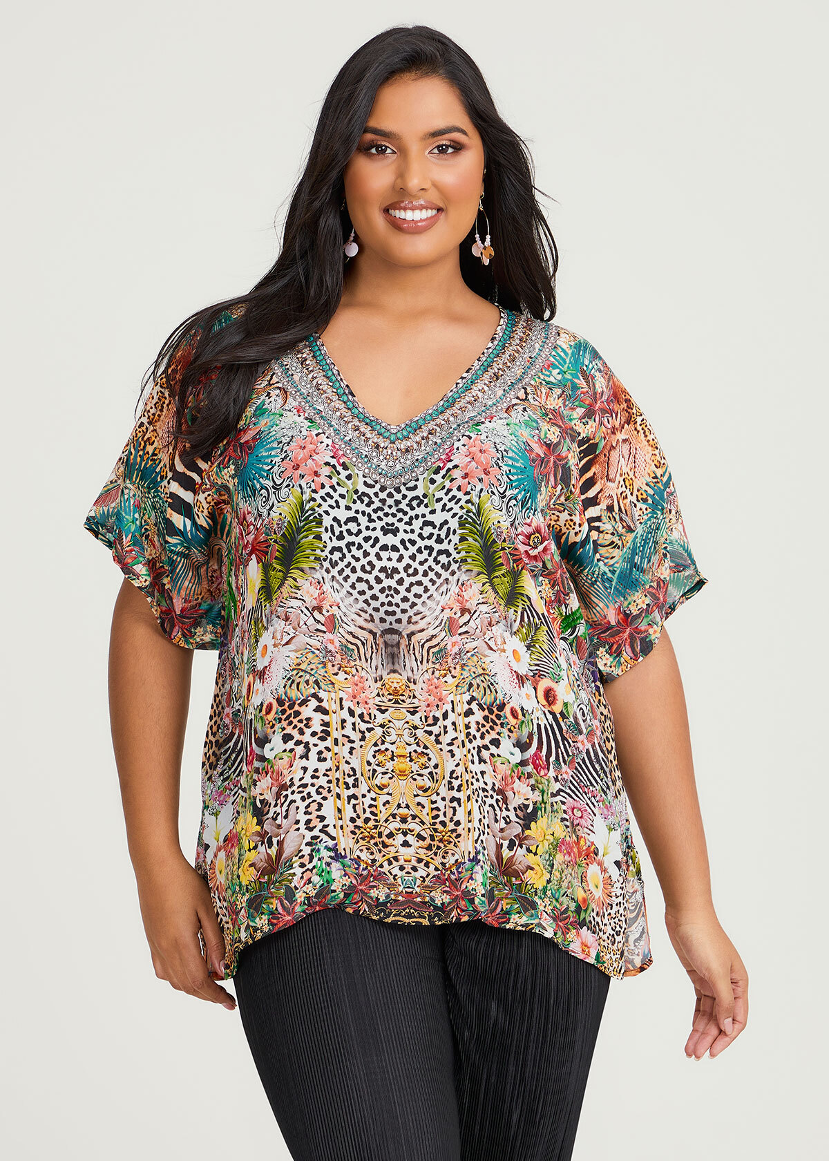 Shop Plus Size Natural Sienna Top in Multi | Taking Shape AU