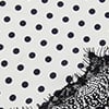 Polka Dot Lace Trim Scarf, black/white, swatch