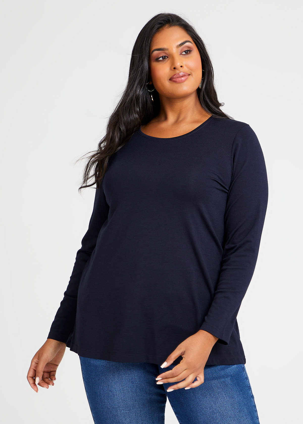 Shop Plus Size Wool Bamboo Top in Blue | Taking Shape AU