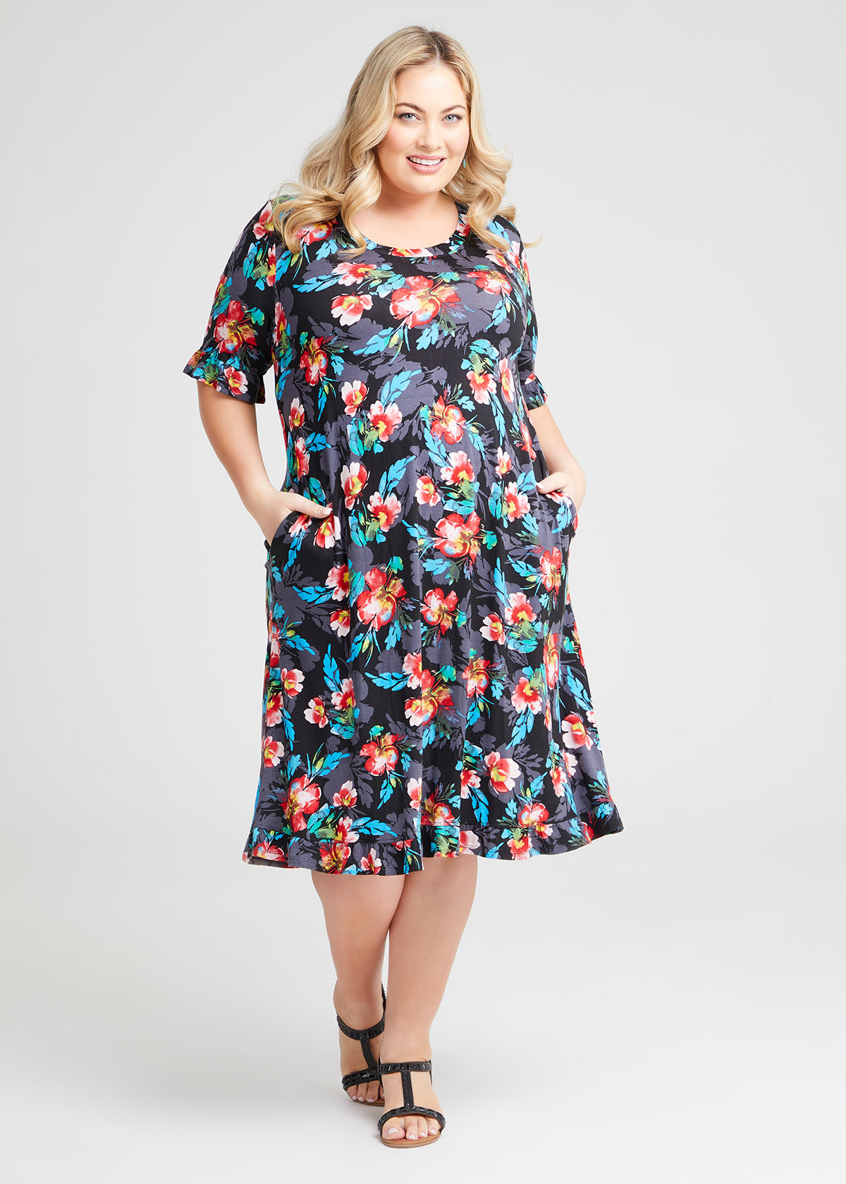 Shop Plus Size Bamboo Azalea Shift Dress in Multi | Taking Shape AU