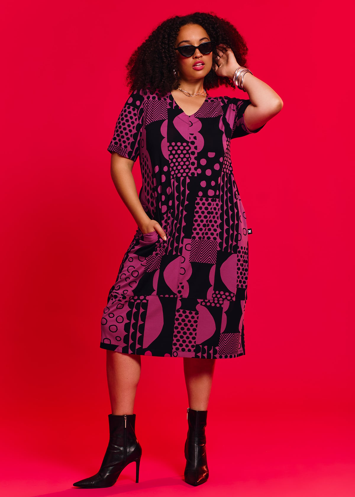 Taking Shape Jane Natural Spot On Dress Size 16 in Abstract Spot Print, Natural Viscose - Plus Size Women's Dresses