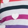 Cotton Stripe Heart Jumper, , swatch