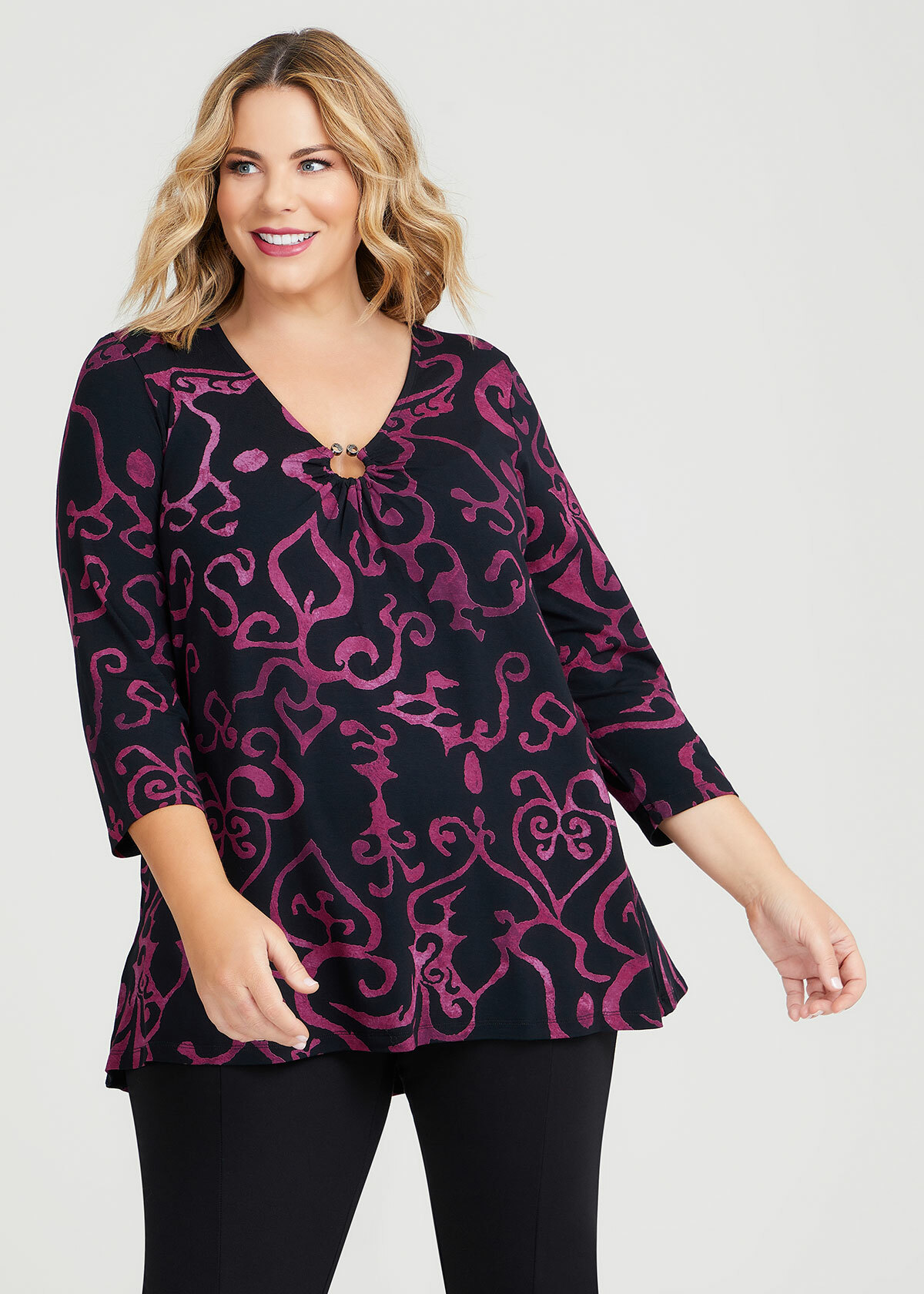 Shop Plus Size Ivy Print Natural Top in Orange | Taking Shape AU