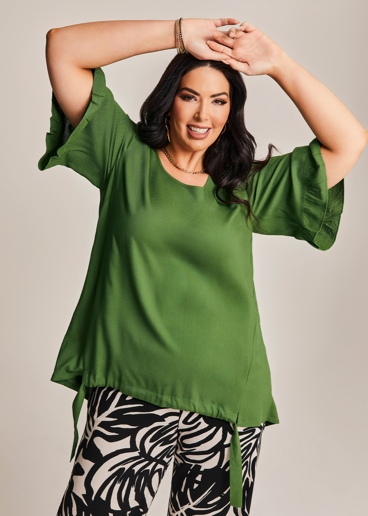 Shop Plus Size Natural Charelle Top in Green | Taking Shape AU