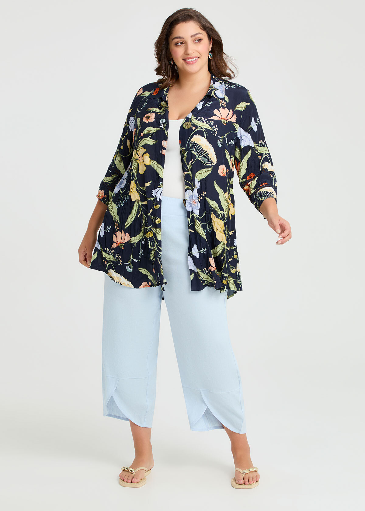 Lantern Stretch Linen Pant