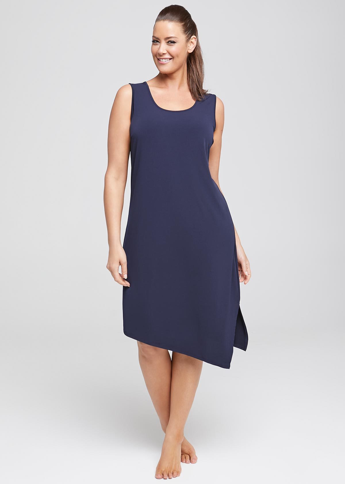 Shop Luna Basic Instinct Slip Dress in blue in sizes 12 to 24 | Taking ...