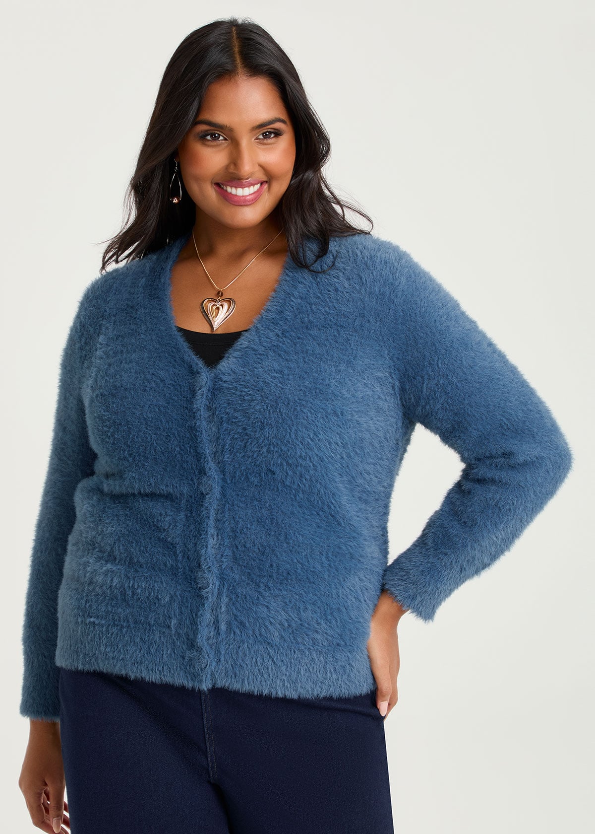 Fluffy Knit Short Cardigan