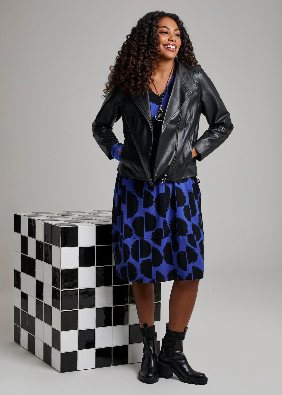 Natural Horizon Spot Dress