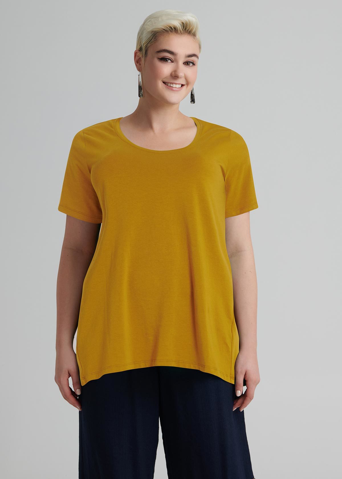 Shop Plus Size Everyday Swing Tee In Yellow Sizes 12 30 Taking Shape Au 9232