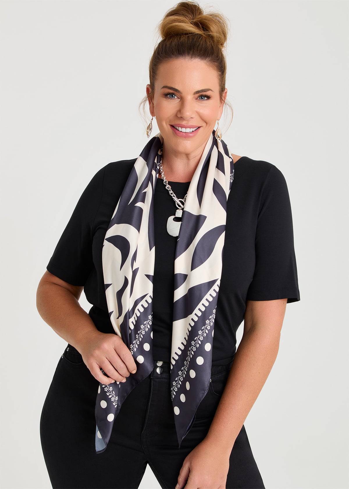 Monochrome Abstract Scarf