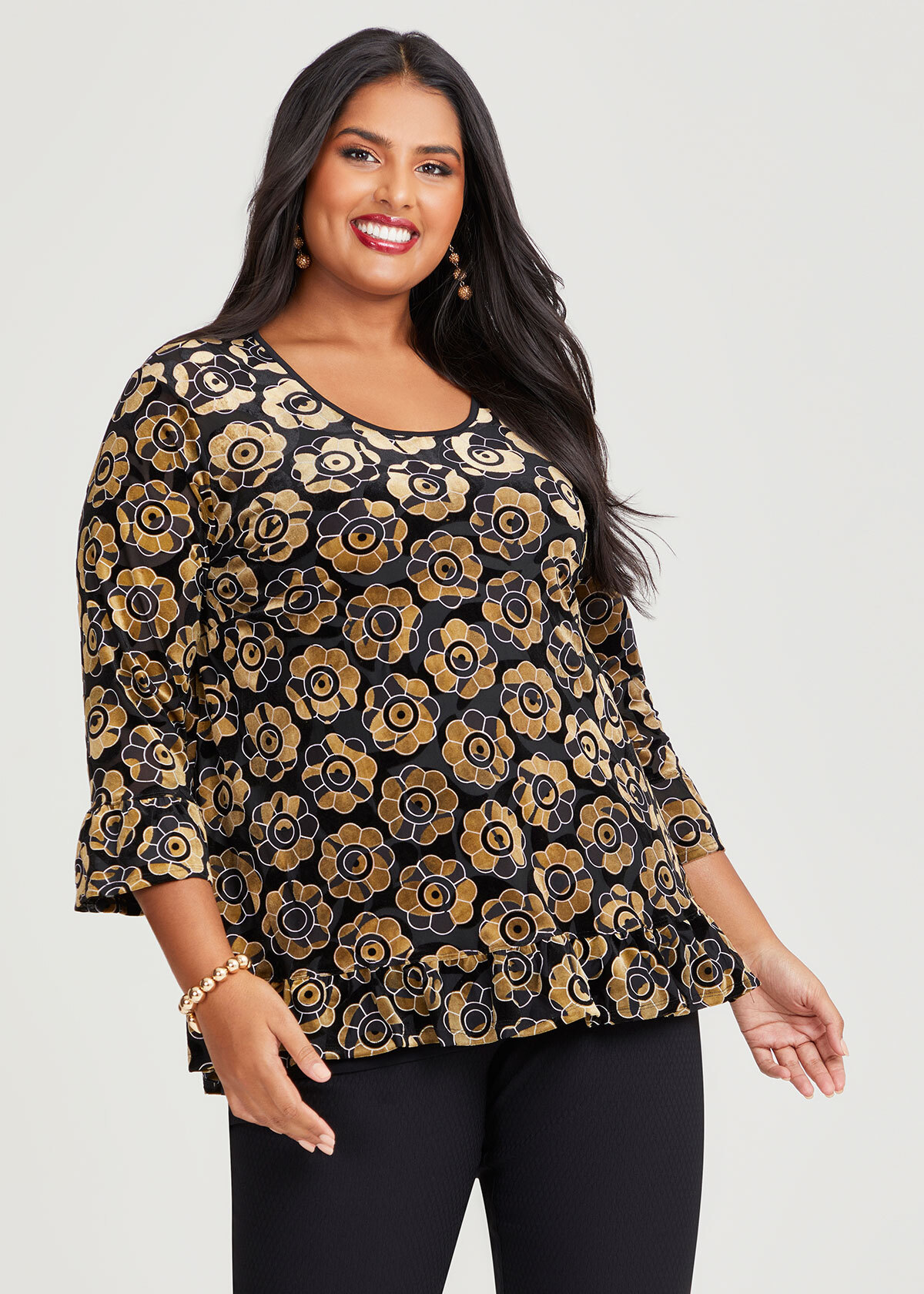 Shop Plus Size Velour Viola Top in Multi | Taking Shape AU