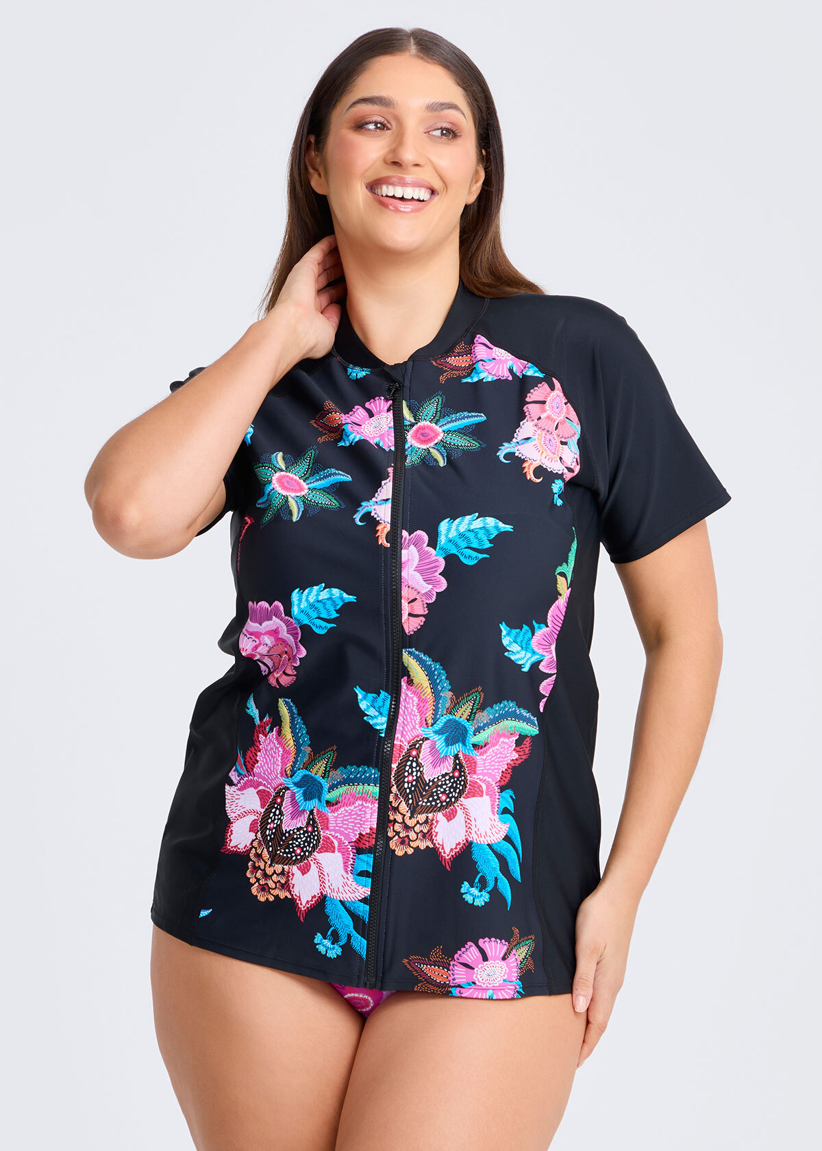 Shop Plus Size Island Getaway Rash Vest, Multi | Taking Shape AU