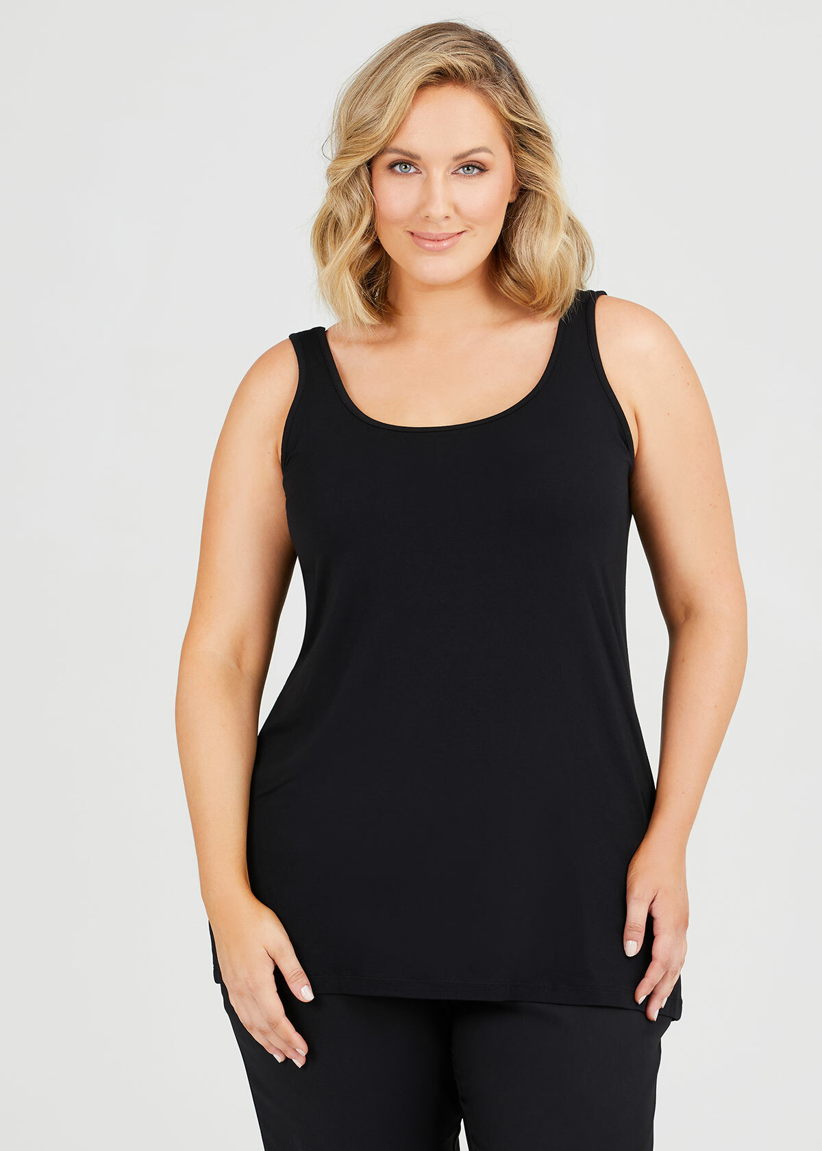 Shop Plus Size Bamboo Reversible Ultimate Cami in Black | Sizes 12-30 ...