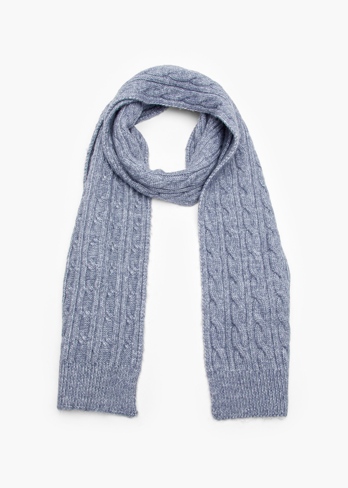 Mottled Cable Knit Scarf