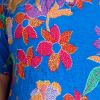 Andrea Crushed Top, cobalt print, swatch