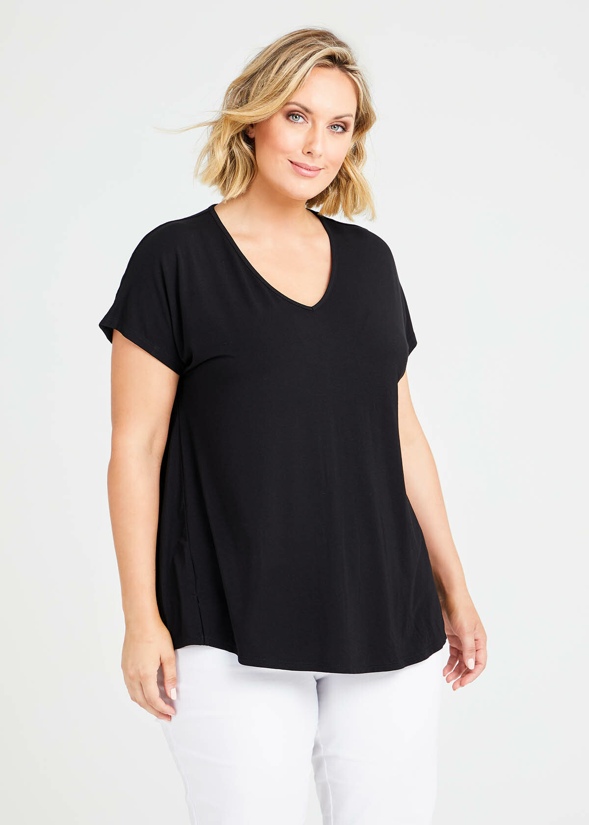 Shop Plus Size Bamboo Day To Day Top in Black | Sizes 12-30 | Taking ...