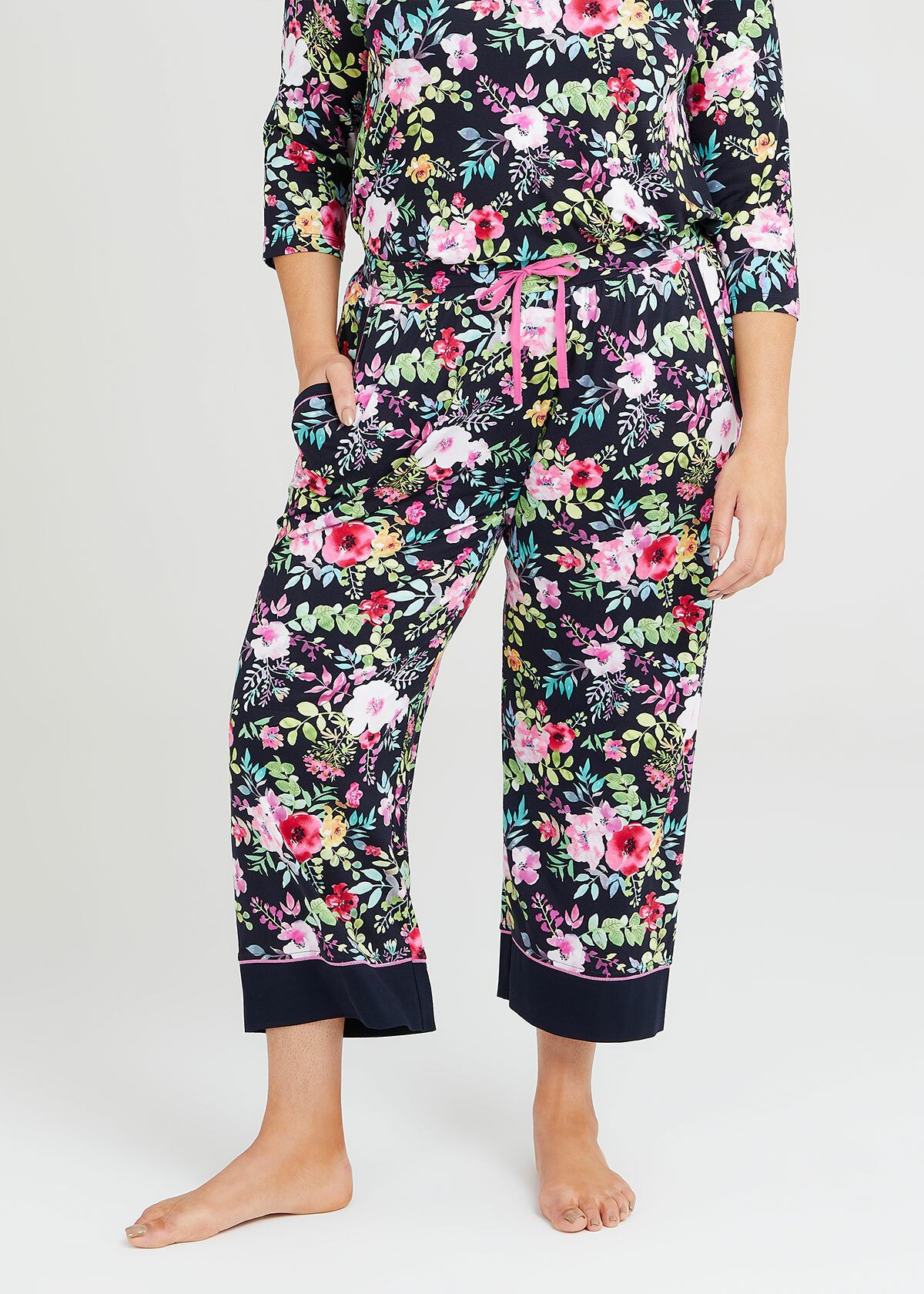 Shop Plus Size Bamboo Blooms Pyjama Pant in Multi | Taking Shape AU