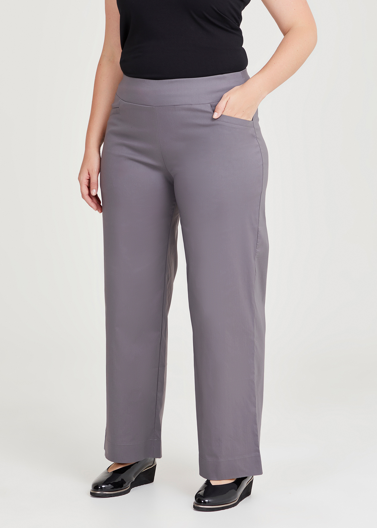 Shop Plus Size Straight Leg Work Pant in Black