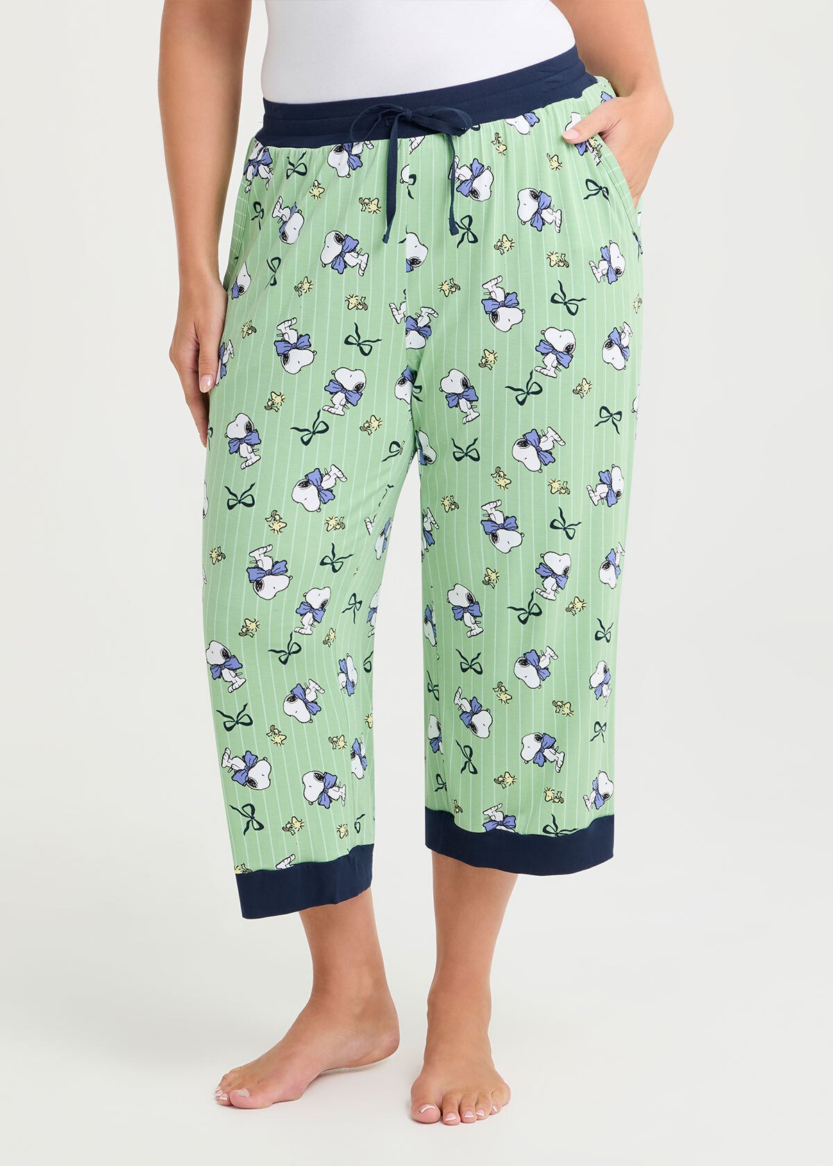 Shop Plus Size Peanuts Snoopy Bow Pyjama Pant, Multi | Taking Shape CA