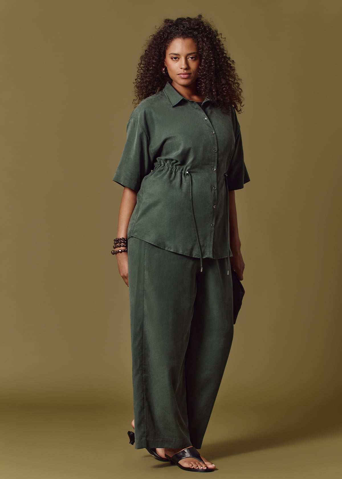 Taking Shape Mel Lyocell Drawstring Pant Size 10 in Emerald - Plus Size Women's Bottoms