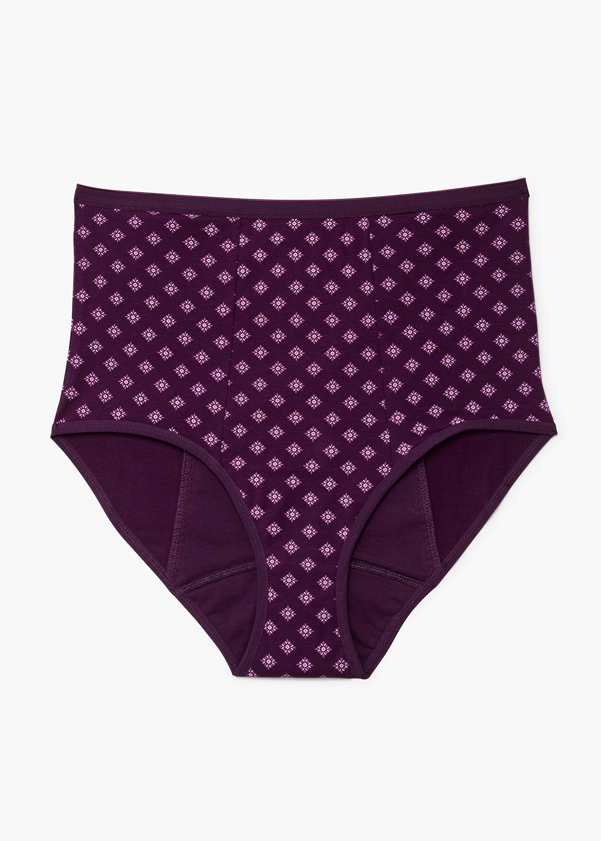 Taking Shape Period Leak Proof Undies Night Heavy Size 20 in Deep Purple Print - Plus Size Women's Underwear