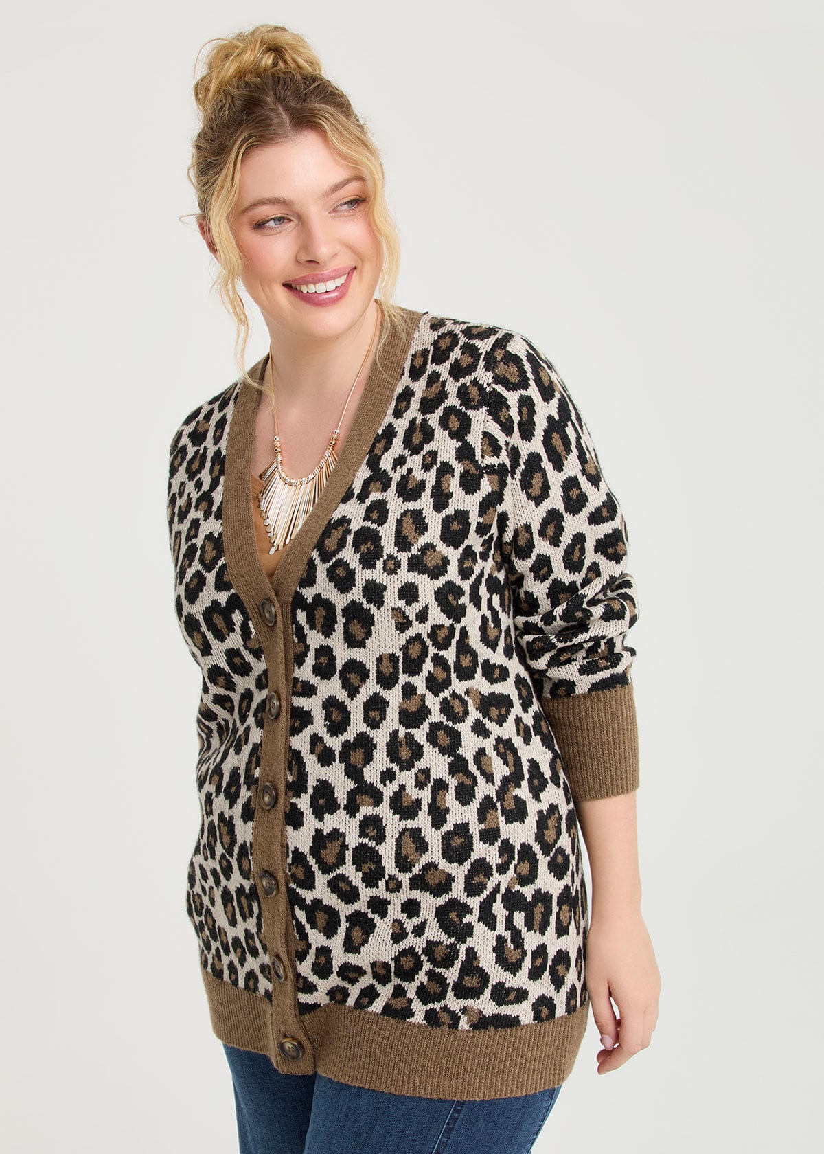 Animal Button Through Cardigan