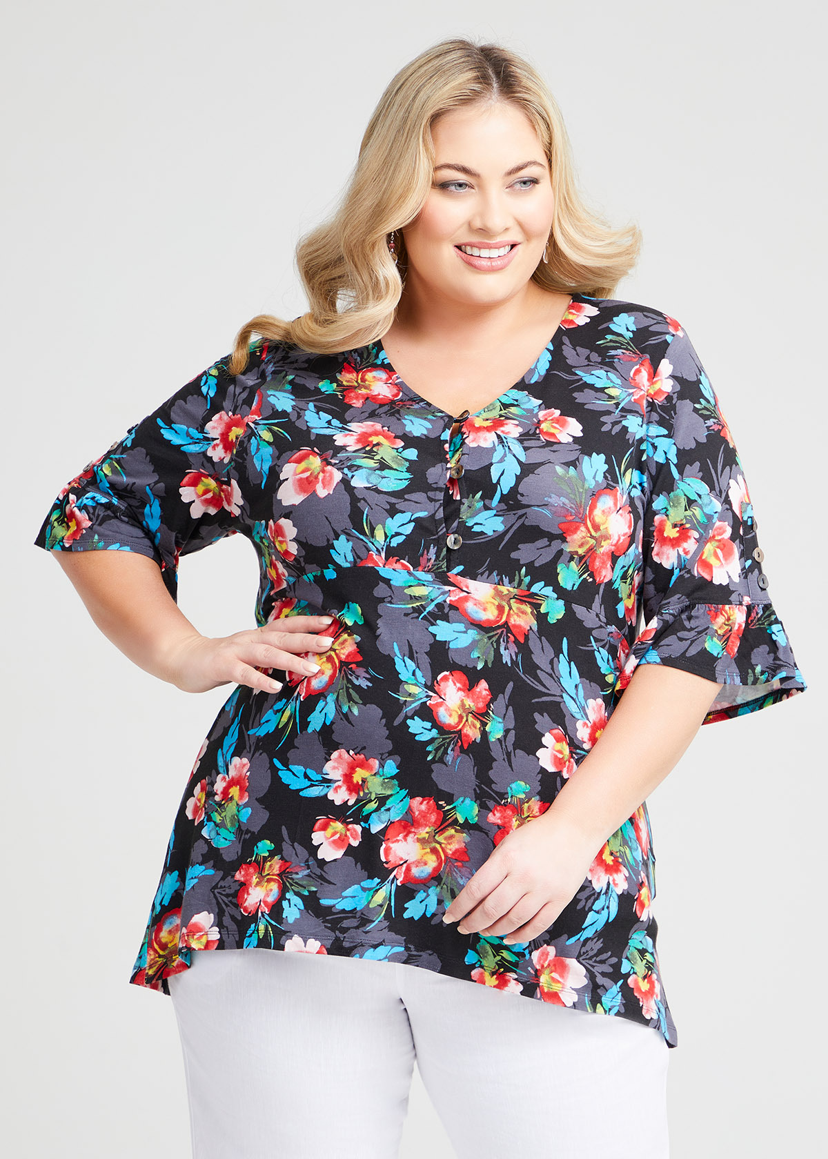 Shop Plus Size Bamboo Azalea Top in Multi | Taking Shape AU