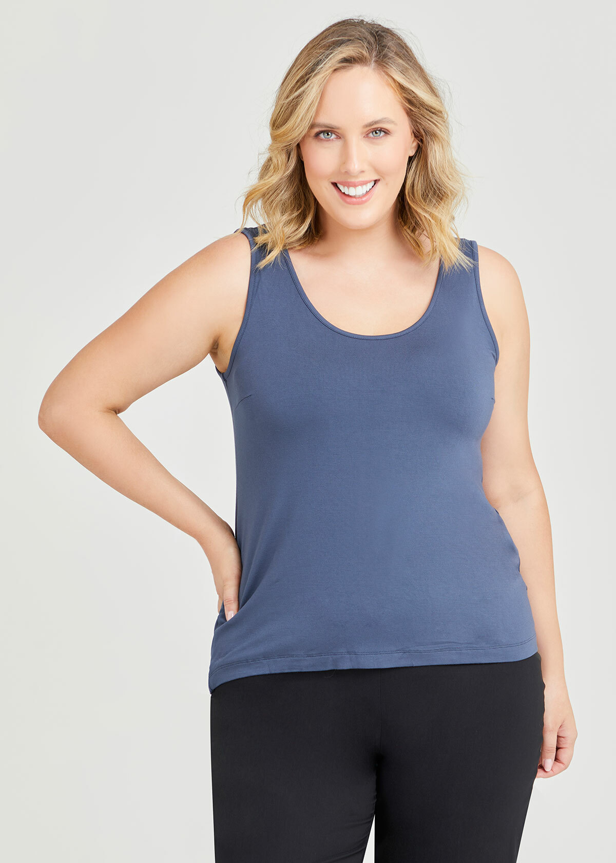 Shop Plus Size Bamboo Base Cami in Black
