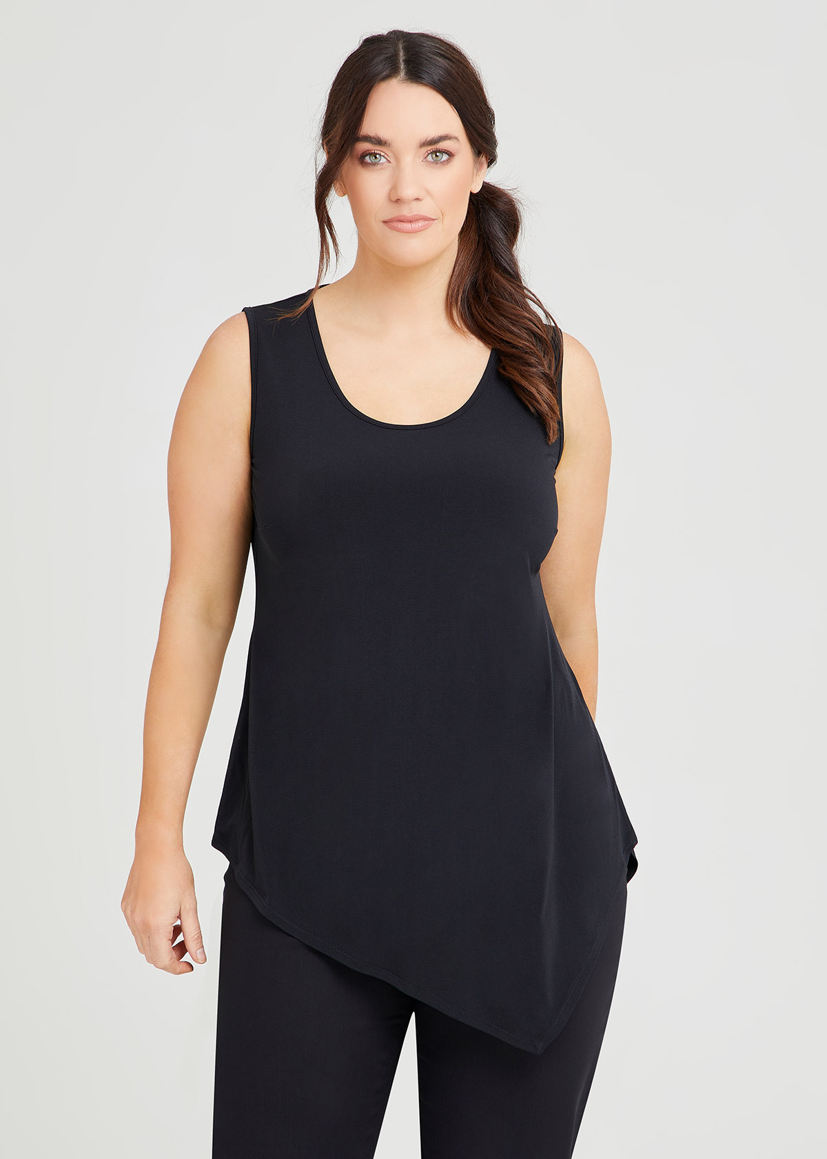 Shop Plus Size Luna Mix Media Tank in Black | Taking Shape AU