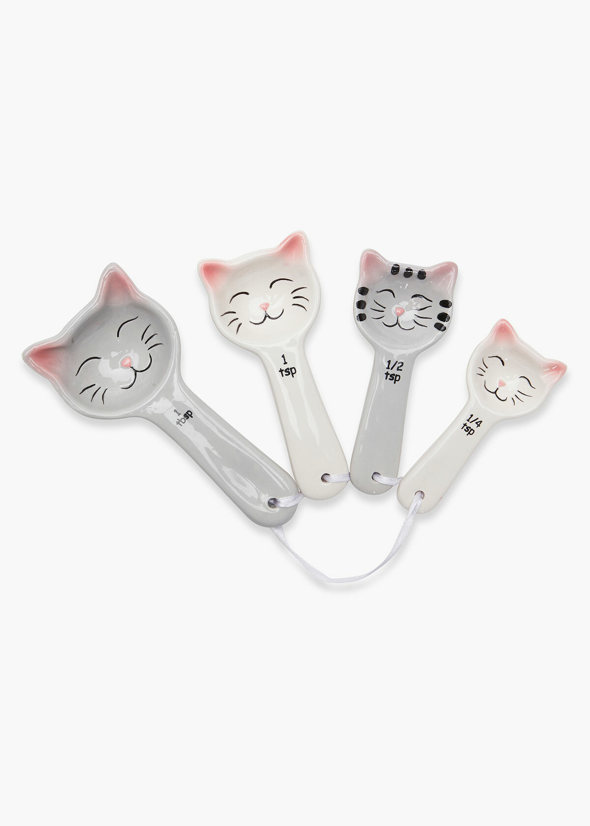 Toysdone Cat Shaped Ceramic Measuring Spoons - Perfect for Any Cat